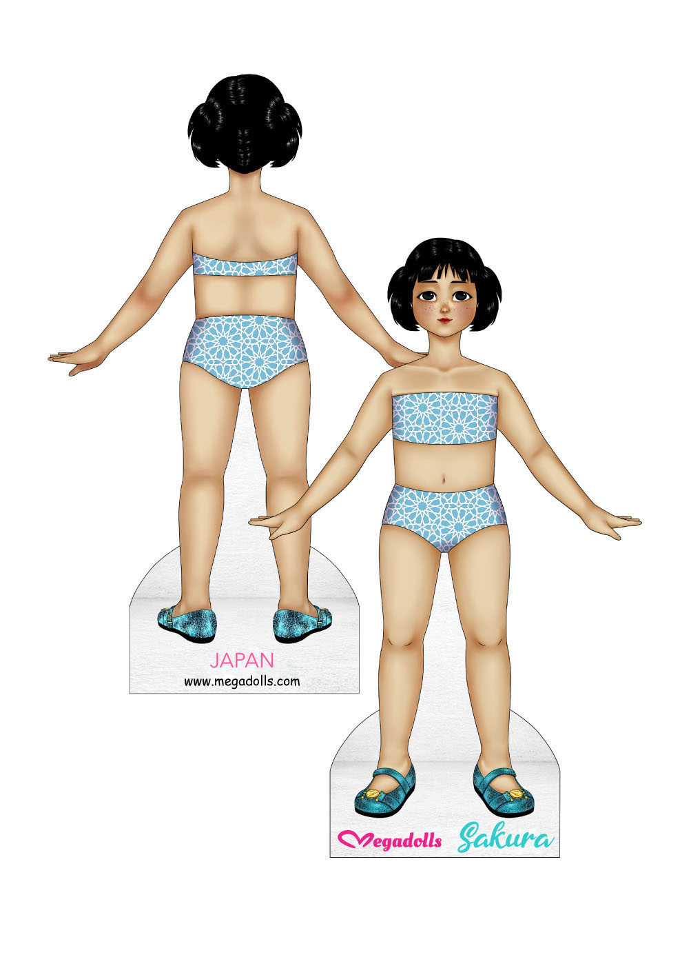 Sakura Dolls from Around the World Main image paper dolls
