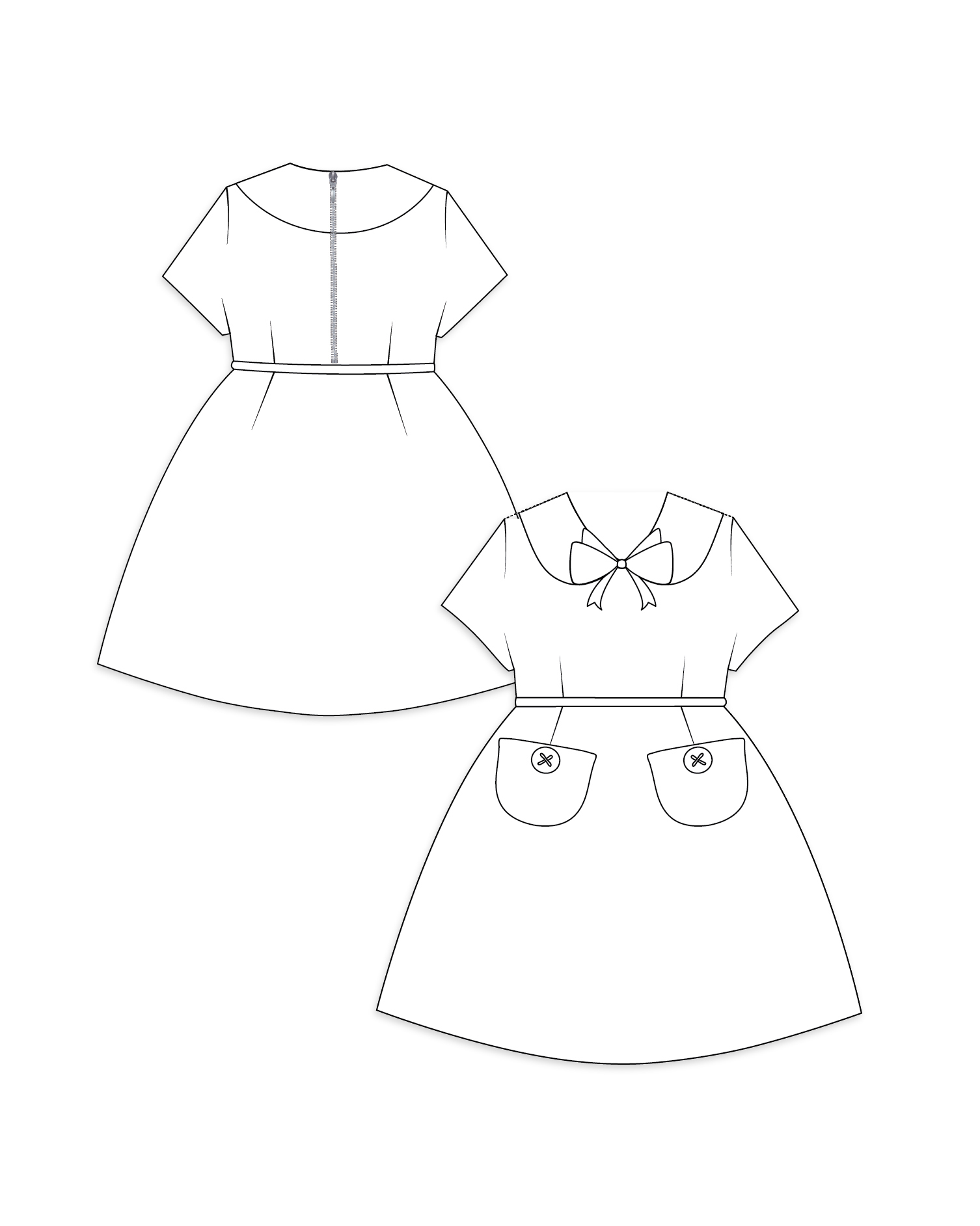 Sakura Mini Dress paper dolls