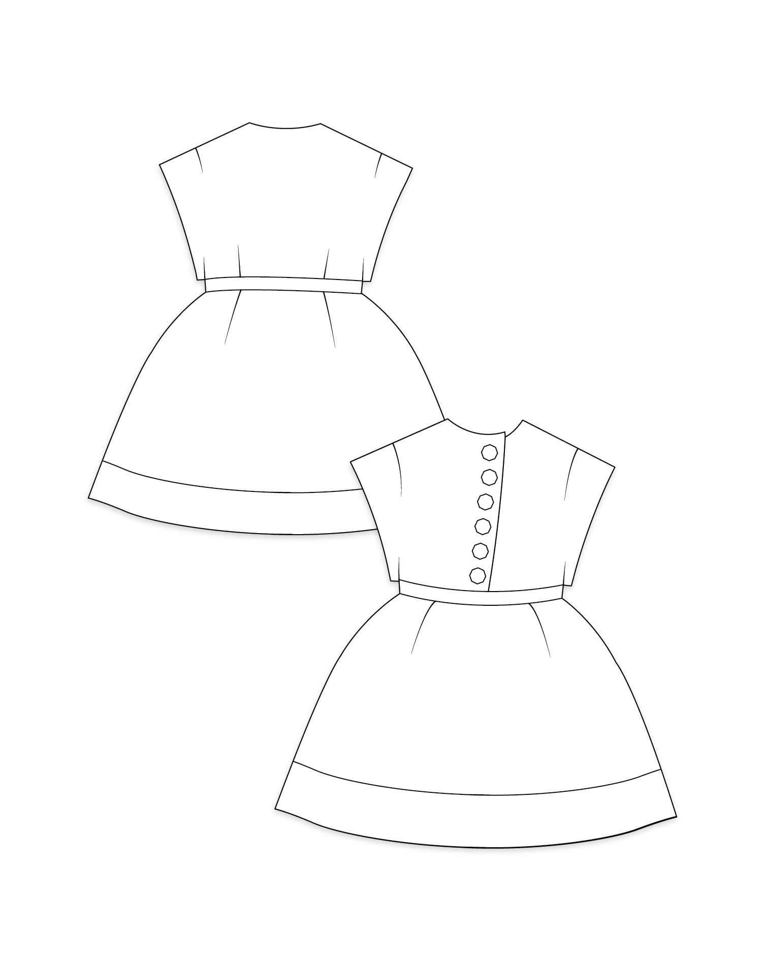 Arrofa Button Front Dress paper dolls