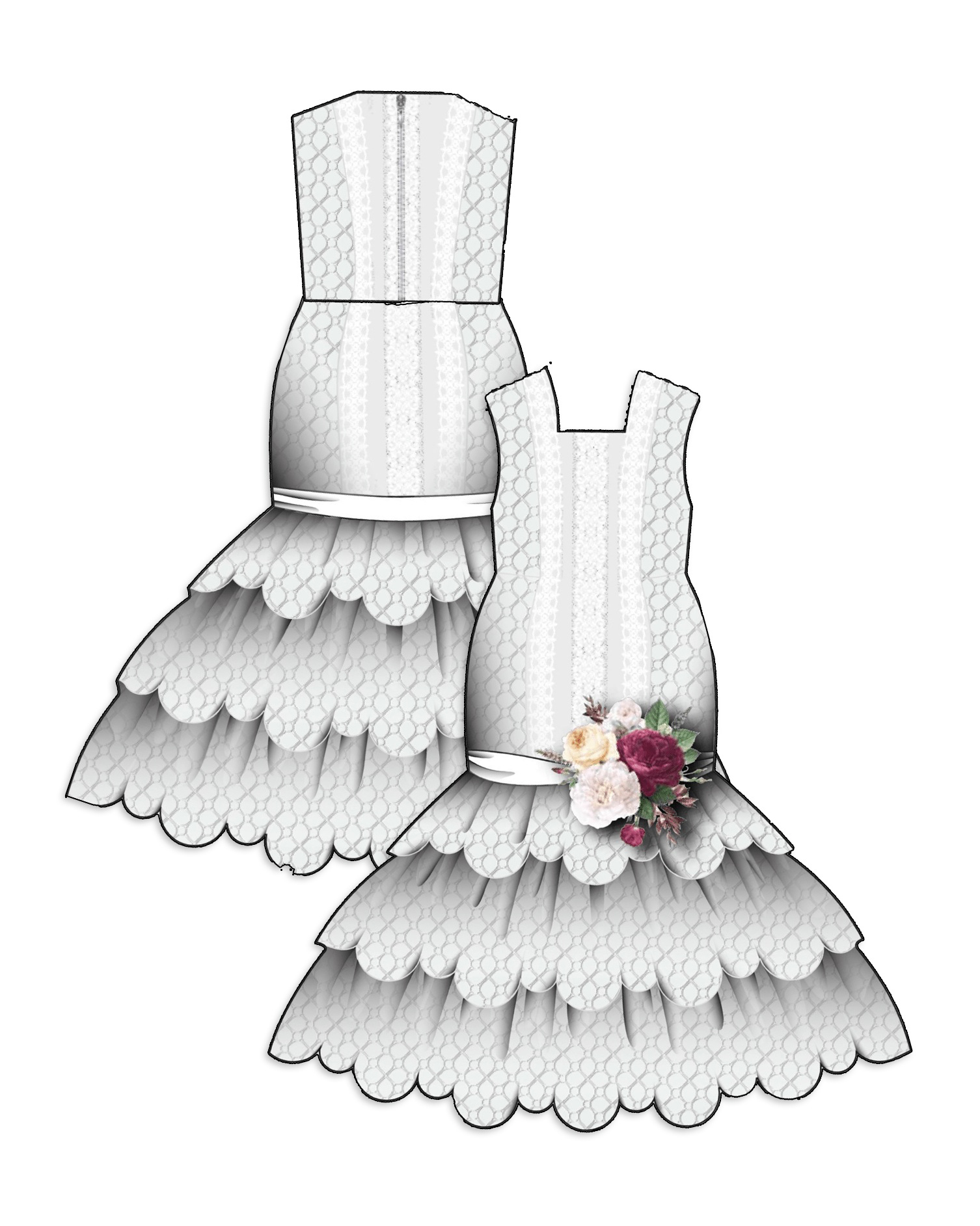 Noble Mermaid Gown paper dolls