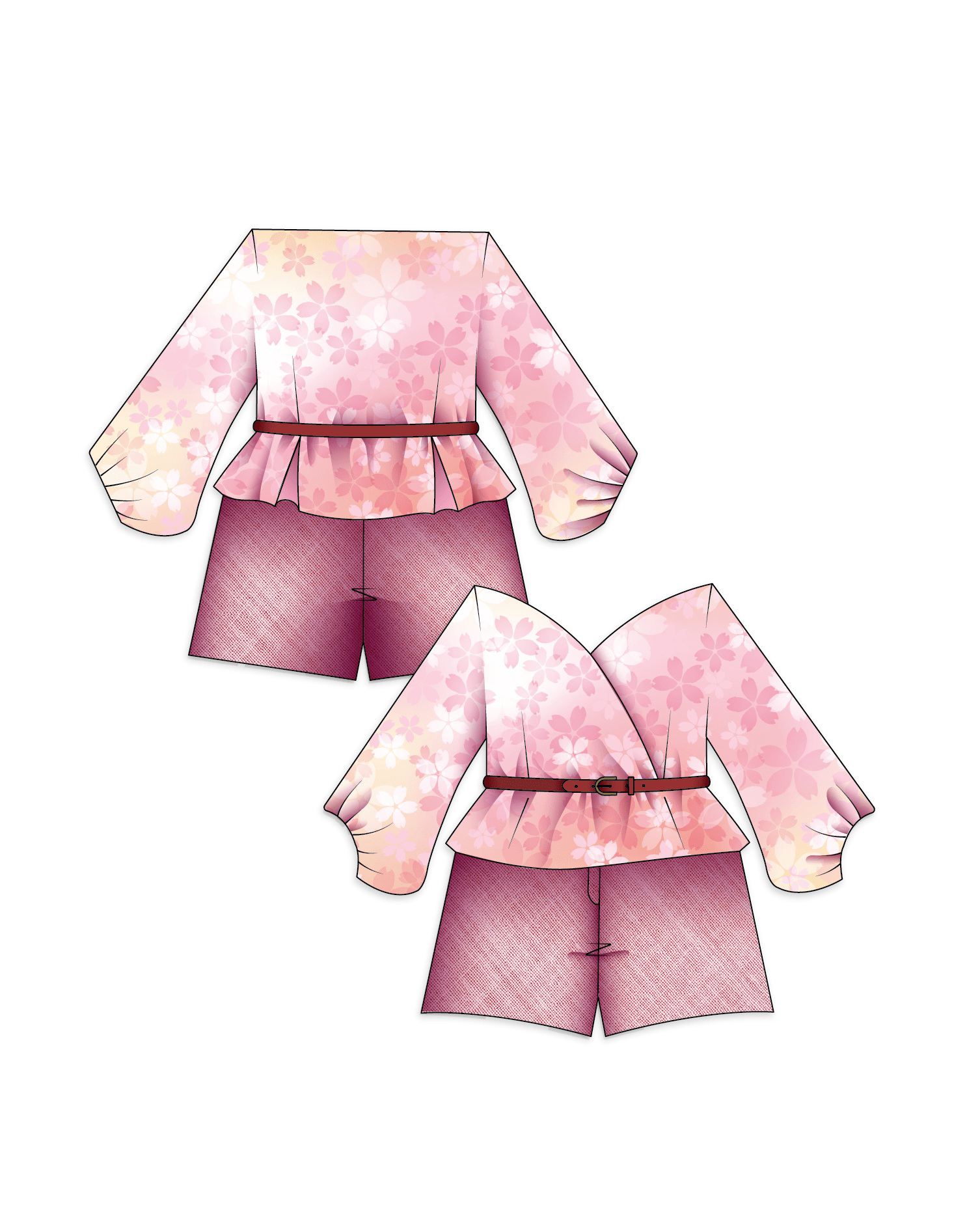 Peaceful Mini Shorts Set paper dolls