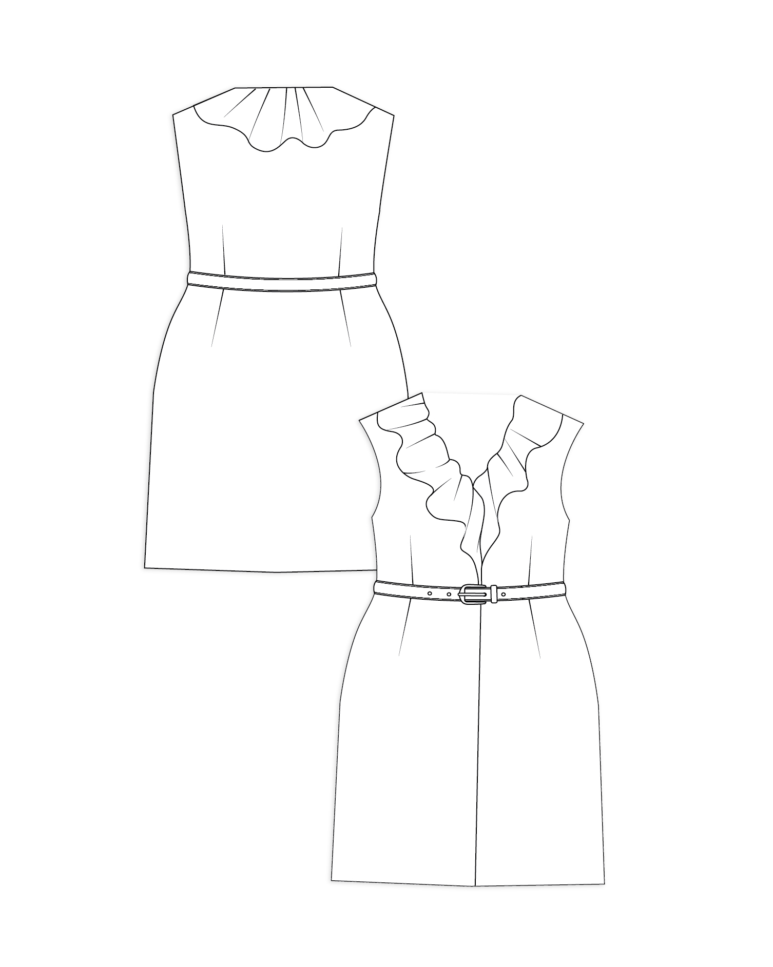 Fedora Belted Mini Dress paper dolls