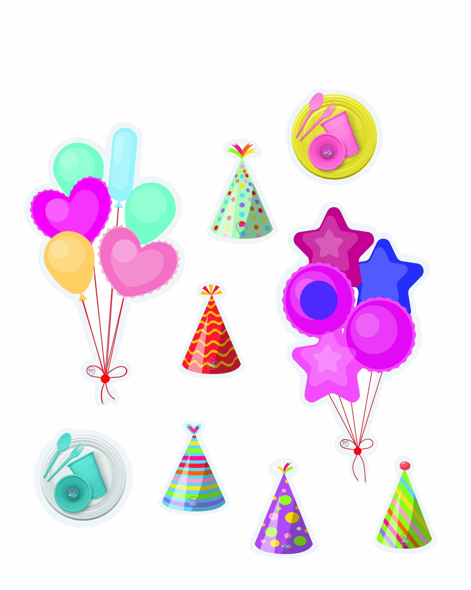 Birthday Party Set paper dolls