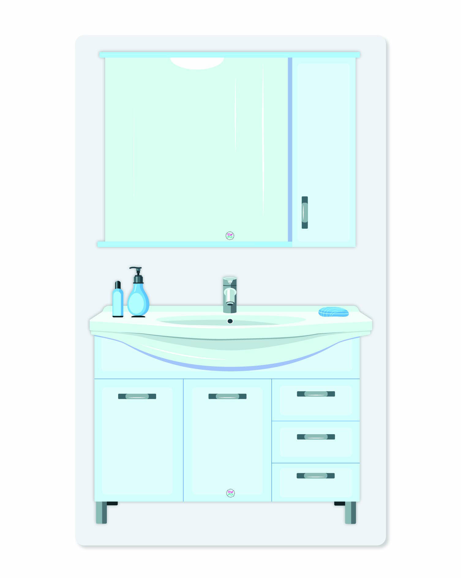 Megadolls Sink and Vanity paper dolls