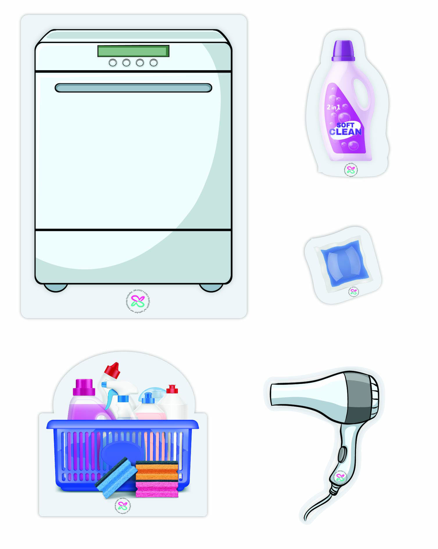 Laundry Dryer Set paper dolls