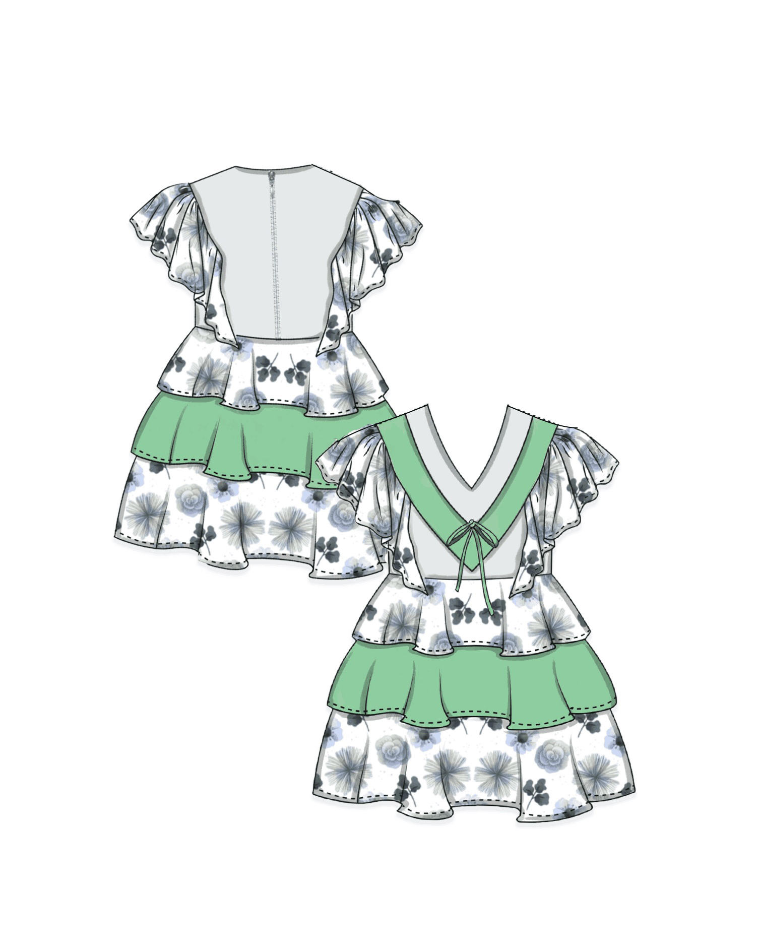 Sentimental Tiered Mini Dress paper dolls