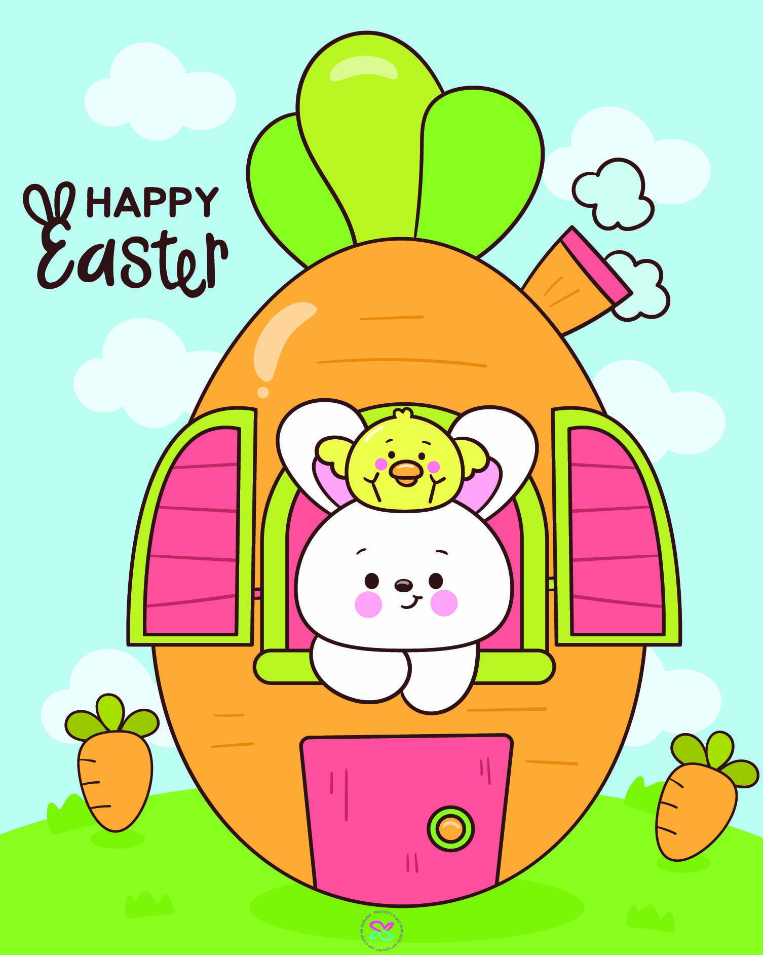 Easter Egg Banner paper dolls