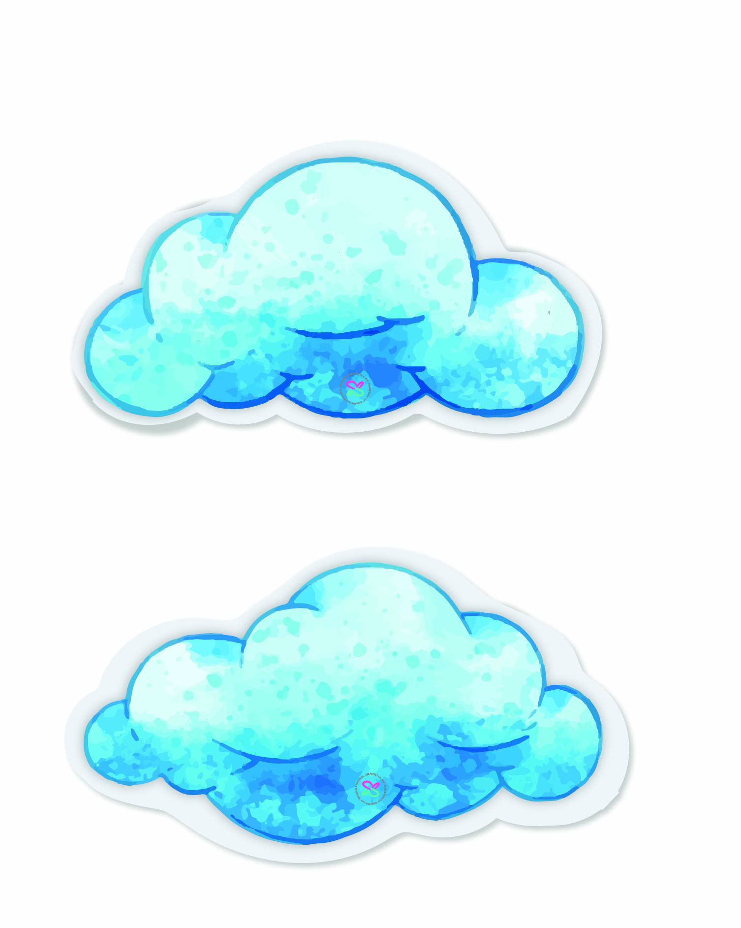 Medium Blue Clouds paper dolls