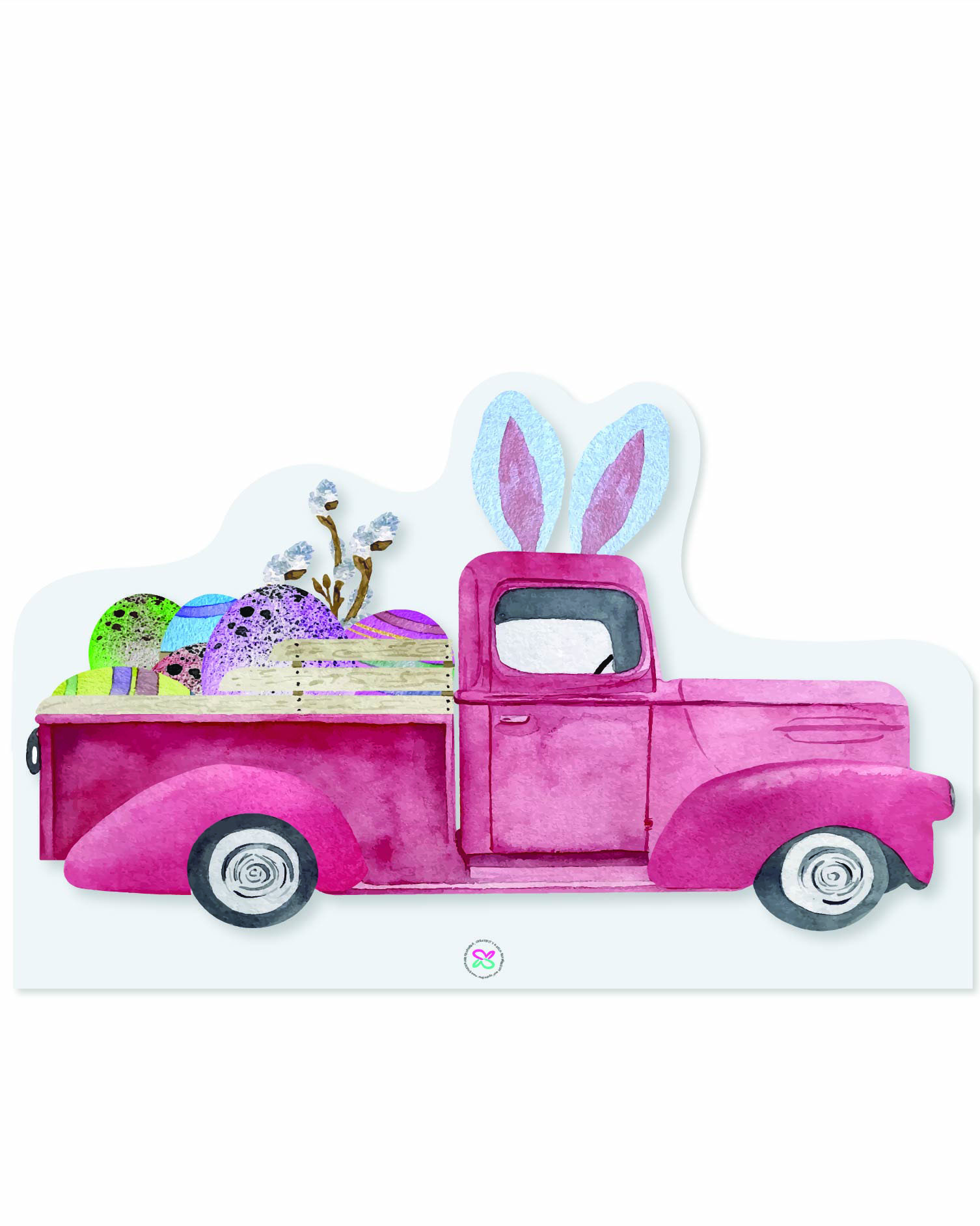 Easter Egg Pink Truck paper dolls