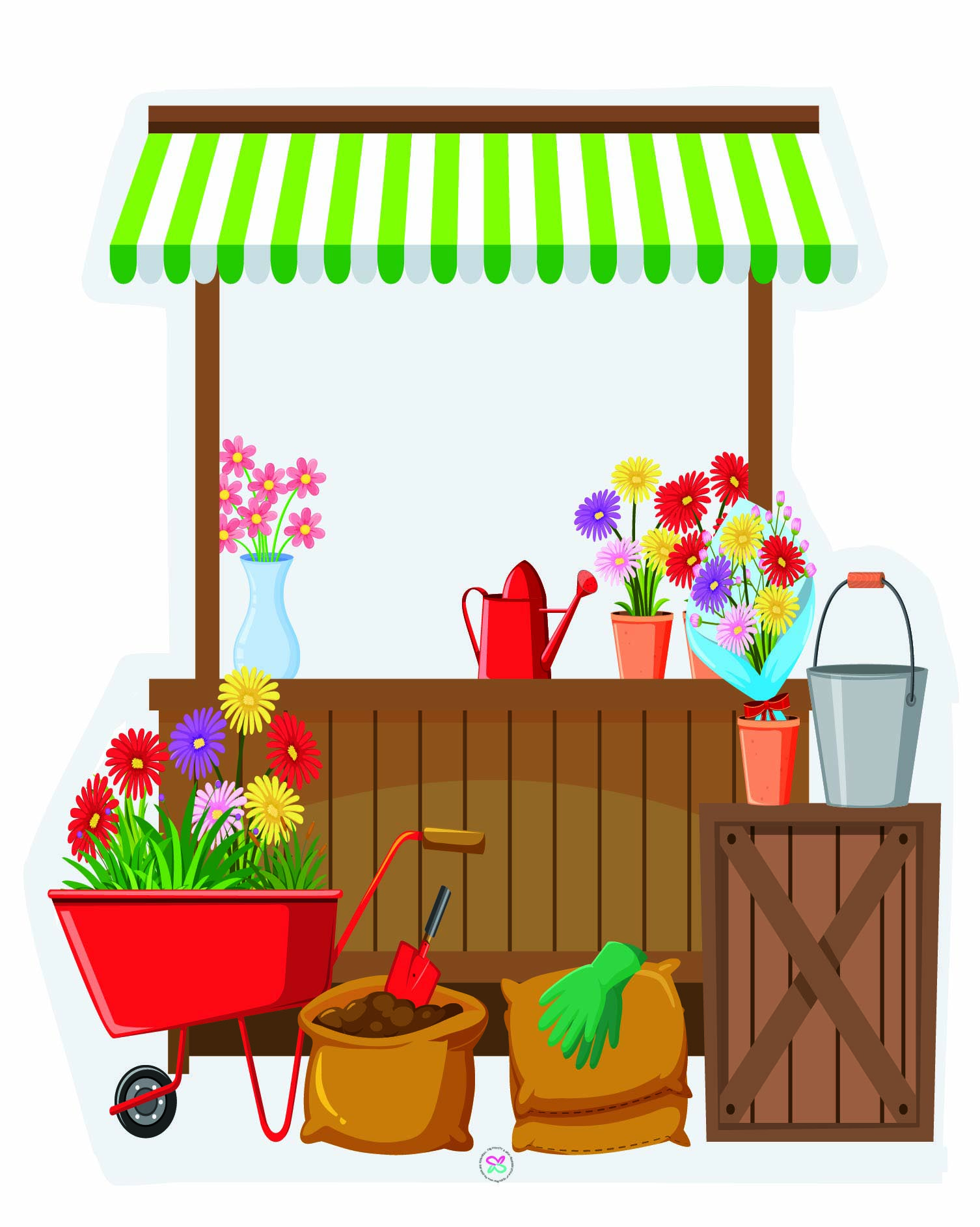 Garden Flower Rack paper dolls