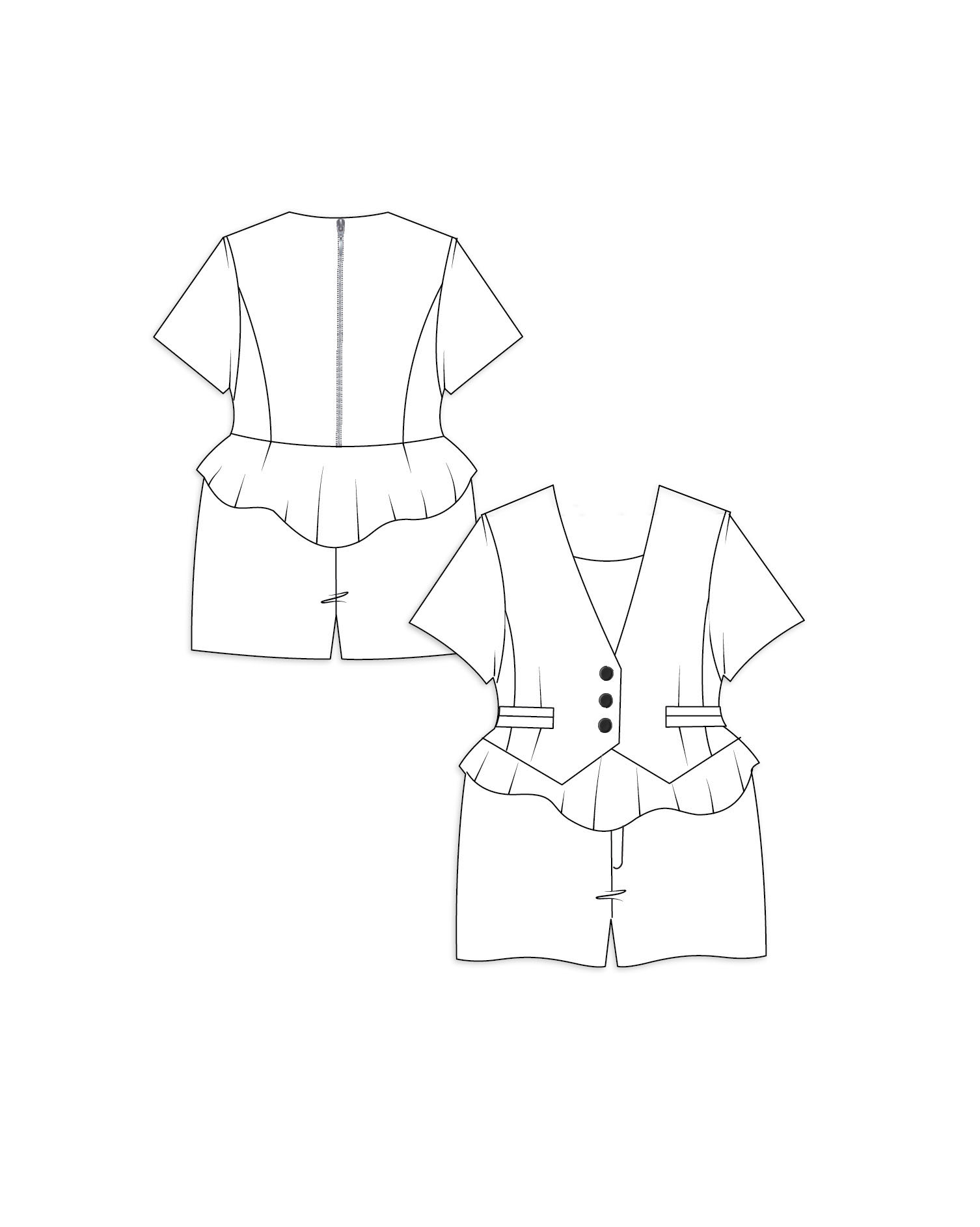 Megadolls Two-Sided Paper Doll Kona Short Set