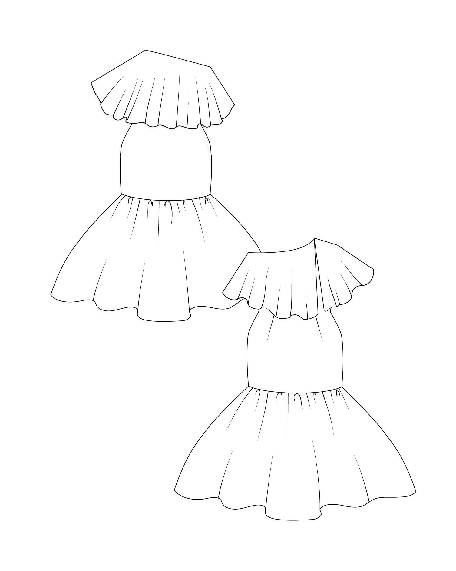 Yana Mermaid Gown paper dolls