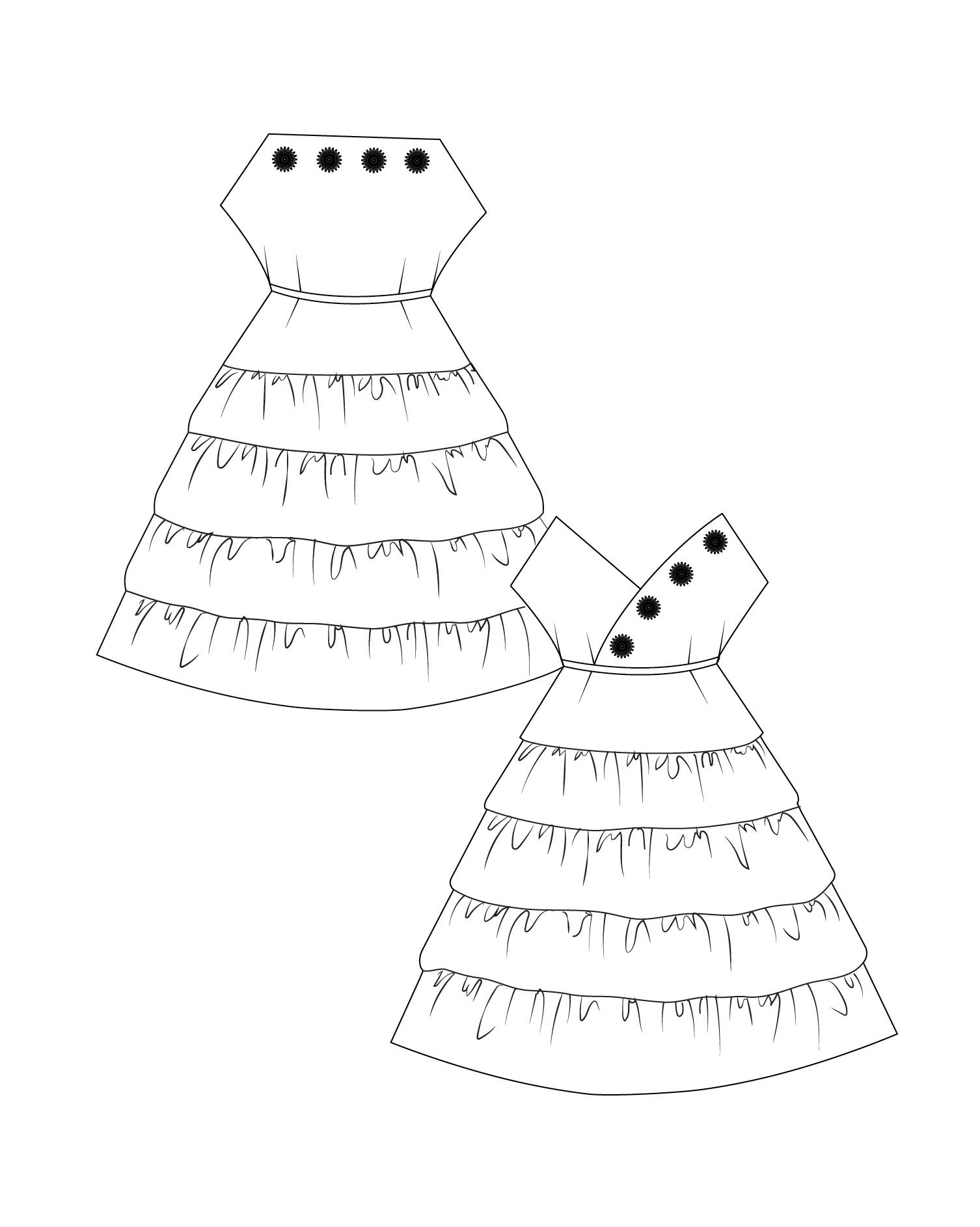 Mayi Tiered Dress paper dolls