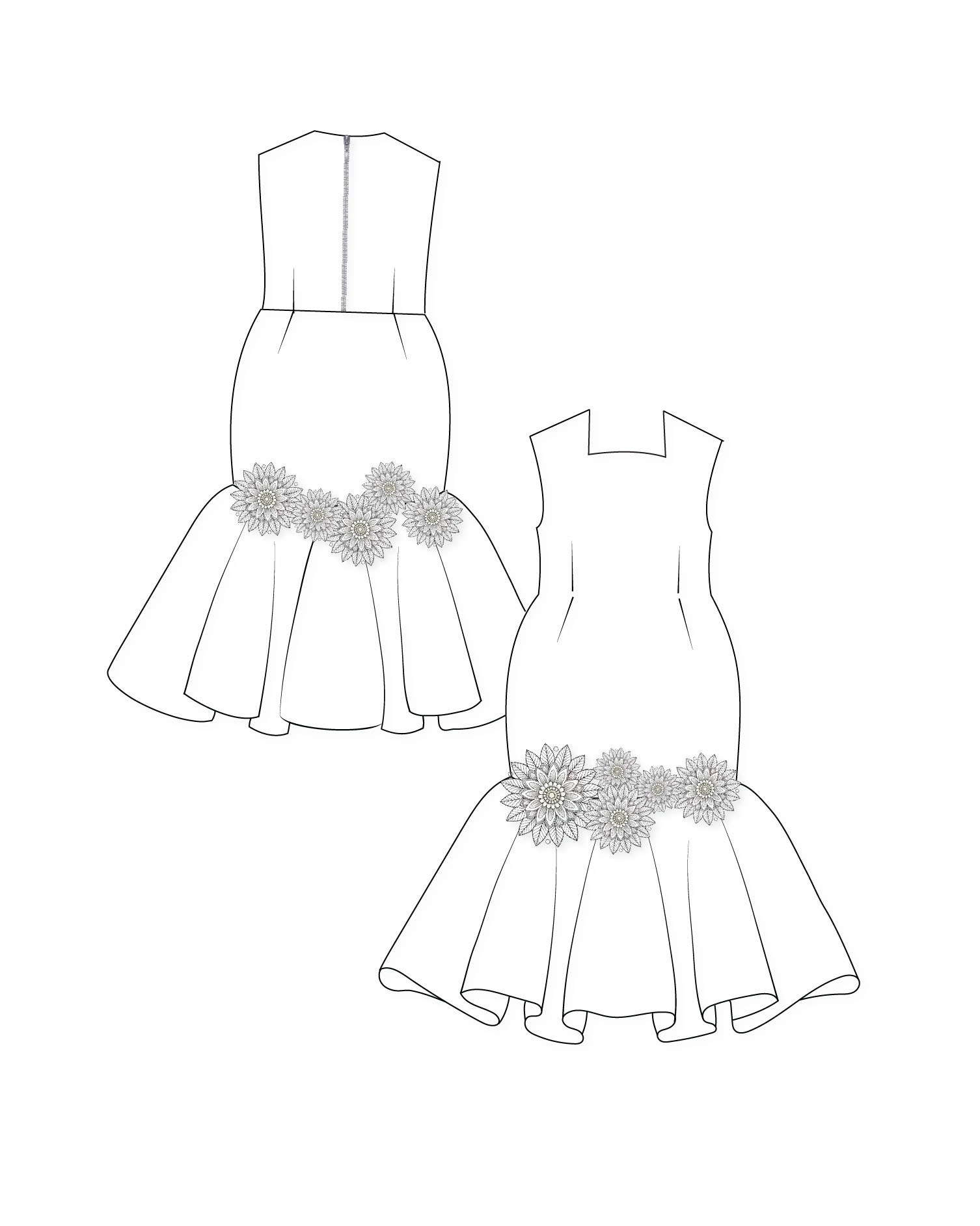 Dakota Mermaid Dress paper dolls