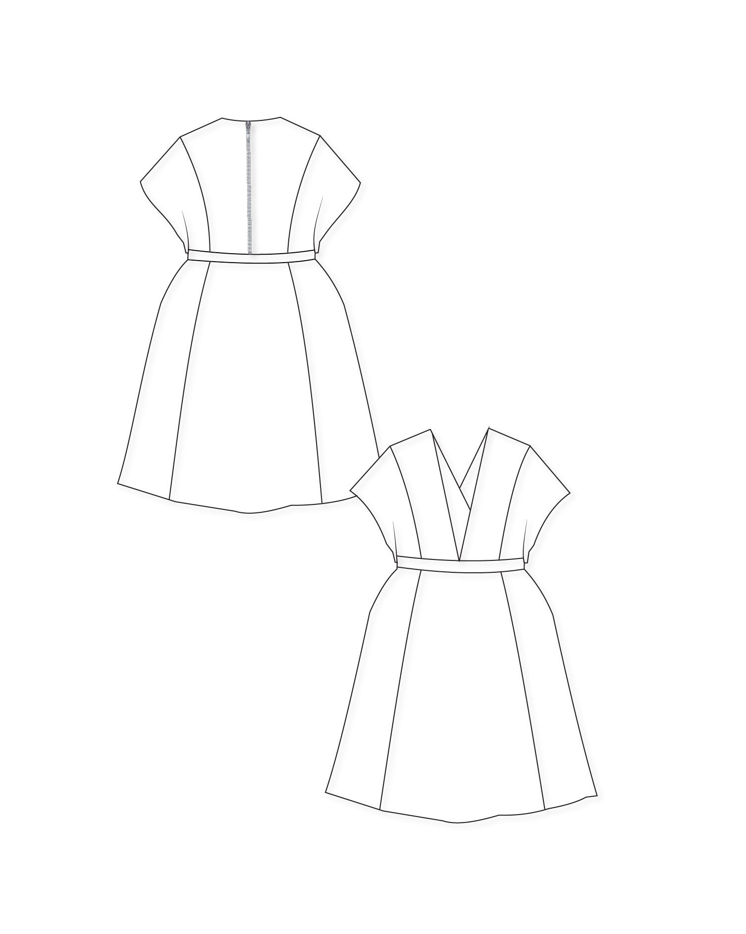 Dakota Flutter Dress paper dolls