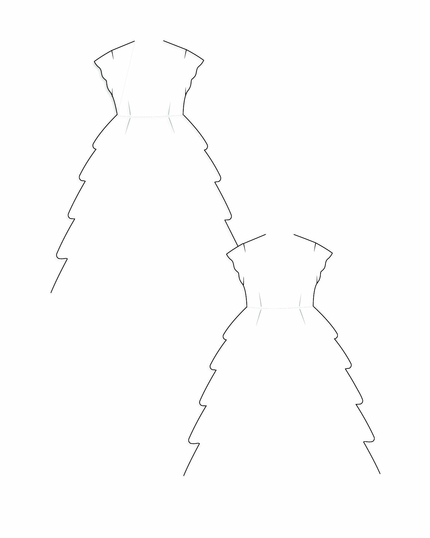 Lenore Tiered Gown paper dolls