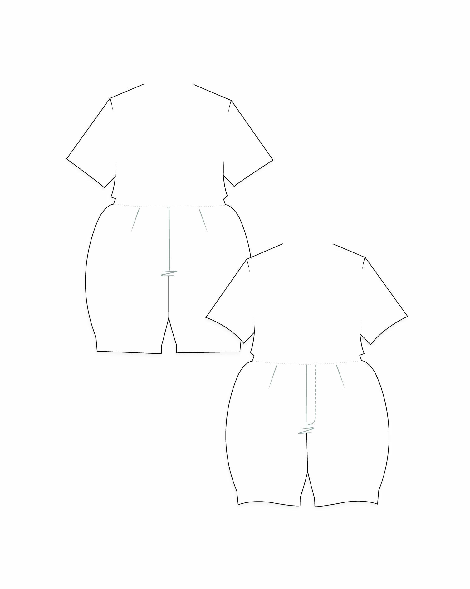 Aurelie Barrel Shorts  paper dolls