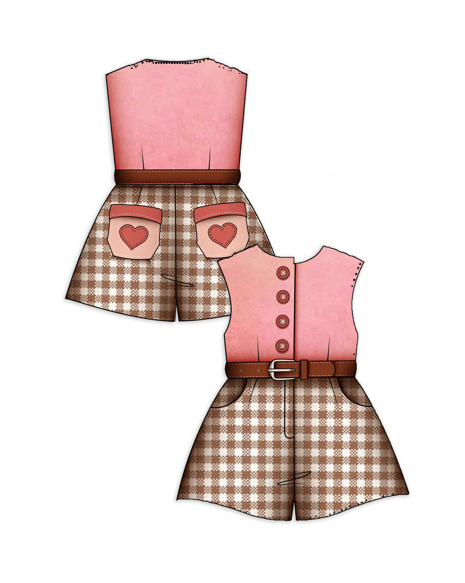 Transparency High-Waisted Shorts paper dolls