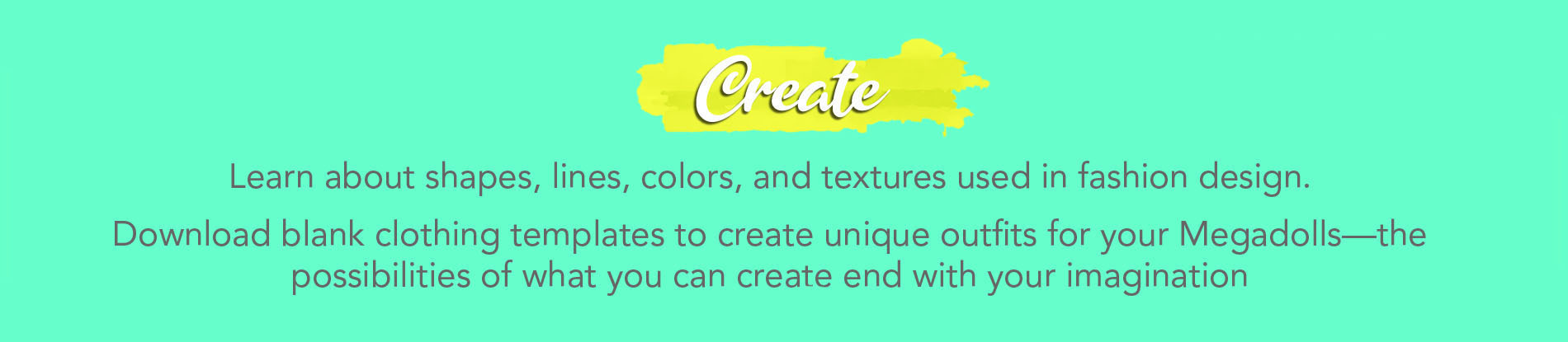 Imagine Create banner paper dolls