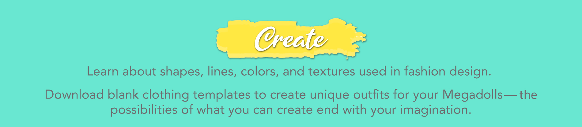 Imagine Create banner paper dolls